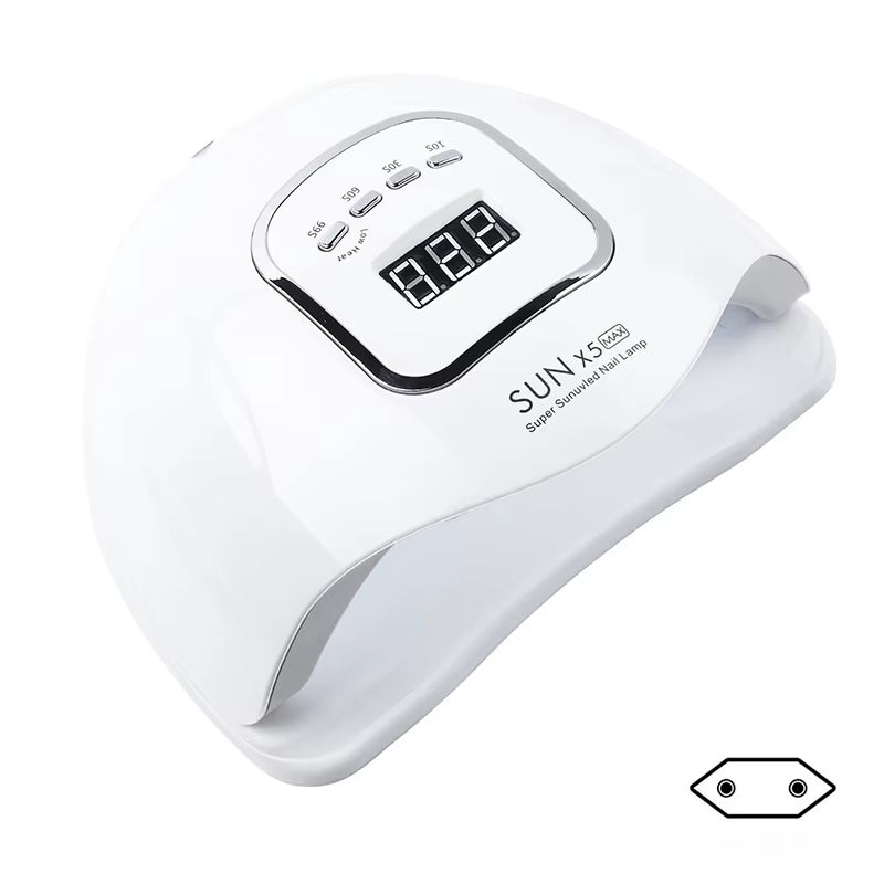 Ferelu 150W gel nail lamp with 45 dual-wavelength LEDs and a removable base